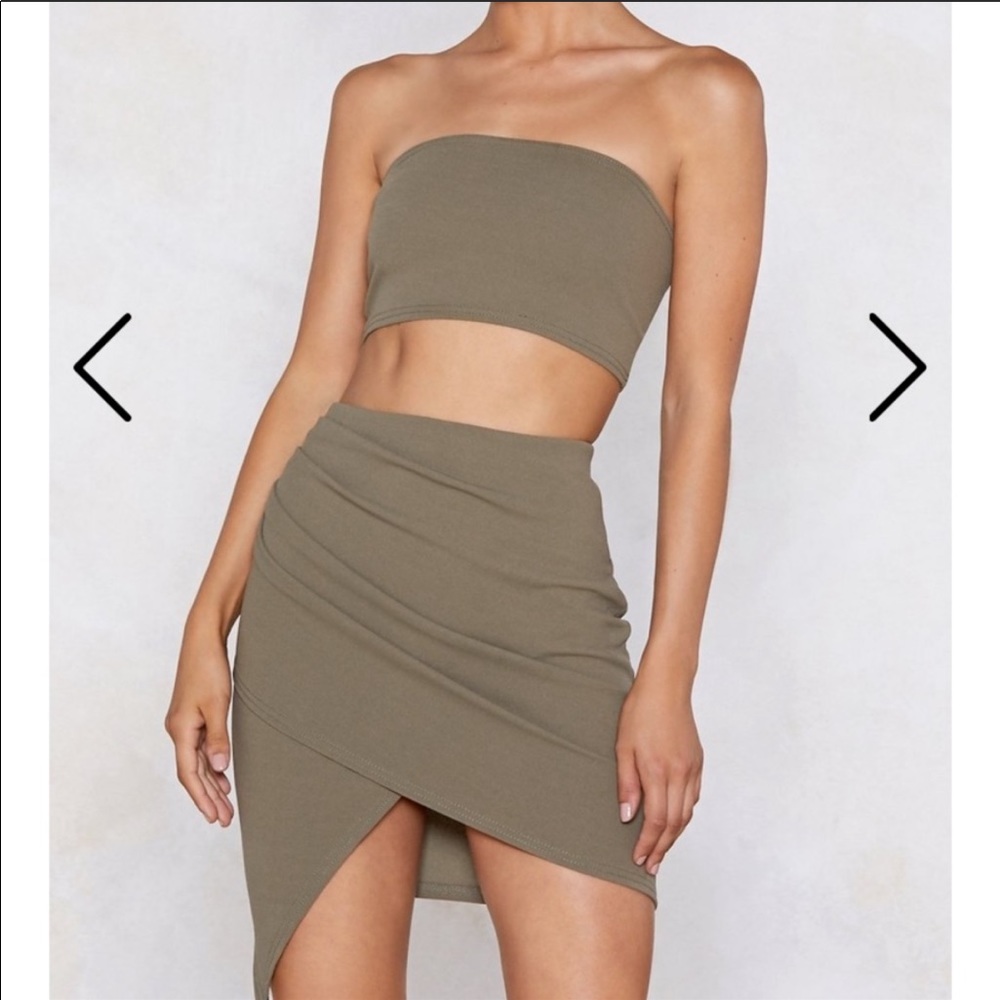 Two piece bandeau and skirt
